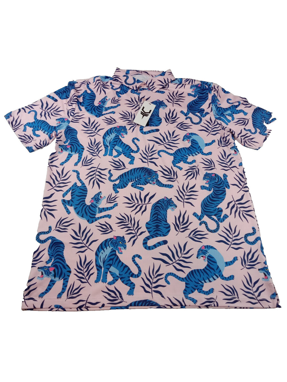 Crush Disc Golf Shirt Mens Large Pink Blue Tiger NADGT Arizona Premier Tour 2024